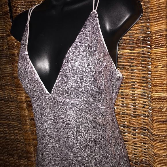 Silver Glitter Sequined NYE Dress - Picture 4 of 8